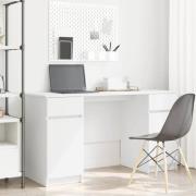 vidaXL Skrivbord med låda Vit 140 x 49 x 76 cm Konstruerat trä