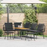 vidaXL Trädgårdsoffset 4 pcs Svart konstrotting