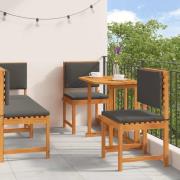 vidaXL Trädgårds Bistro Set 4 pcs Brun Massivt Akaciaträ