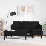 vidaXL Soffset 2 pcs Svart 173 x 131 x 67 cm tyg