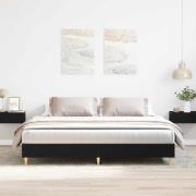 vidaXL Sängram Svart Ek 203 x 183 x 25 cm Konstruerat trä