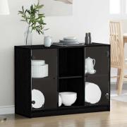 vidaXL Sideboard Svart ek 102 x 37 x 75.5 cm Konstruerat trä