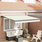 vidaXL Utfällbar markis Kräm 300 x 250 cm Tyg, Metall