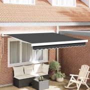 vidaXL Utfällbar markis Antracit 300 x 250 cm Tyg, Metall