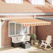 vidaXL Utfällbar markis med gult och orange 300 x 250 cm tyg