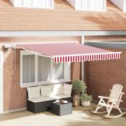 vidaXL Utfällbar markis with 300 x 250 cm Röd och vit
