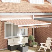vidaXL Utfällbar markis Flerfärgsdesign 300 x 250 cm Tyg och Metall