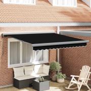 vidaXL Utfällbar markis Svart 300 x 250 cm Tyg, Metall