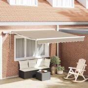 vidaXL Utfällbar markis med Beige 300 x 250 cm tyg