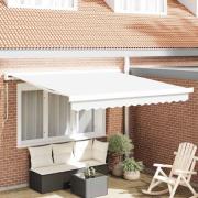 vidaXL Utfällbar markis Vit 300 x 250 cm Tyg, Metall