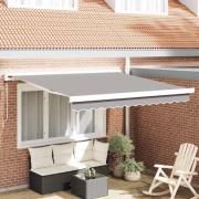 vidaXL Utfällbar markis Ljusgrå 300 x 250 cm Tyg och Metall