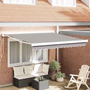 vidaXL Utfällbar markis Ljusgrå 300 x 250 cm Tyg, Metall
