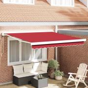 vidaXL Utfällbar markis Röd 300 x 250 cm Tyg, Metall