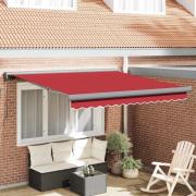 vidaXL Utfällbar markis Röd 300 x 250 cm Tyg, Metall
