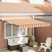 vidaXL Markis Randig gult och orange 3,5 x 2,5 m Polyester och metall