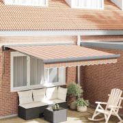 vidaXL Utfällbar markis Flerfärgsdesign 350 x 250 cm Tyg, Metall