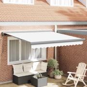 vidaXL Utfällbar markis Vit 350 x 250 cm Tyg, Metall