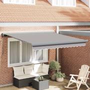 vidaXL Utfällbar markis Ljusgrå 350 x 250 cm Tyg och Metall