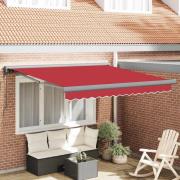 vidaXL Utfällbar markis Röd 350 x 250 cm Tyg, Metall