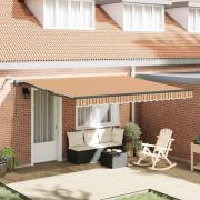 vidaXL Utfällbar markis with Flerfärgsdesign 400 × 300 cm tyg