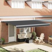 vidaXL Utfällbar markis Antracit 450 × 300 cm Tyg, Metall