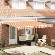 vidaXL Utfällbar markis 450 × 350 cm gult och orange