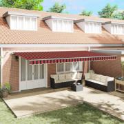 vidaXL Markis tyg med orange och brun 600 × 300 cm Polyester