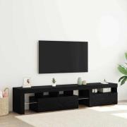 vidaXL TV-byråer 2 st med LED-lampor i svart ek och konstruerat trä