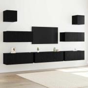 vidaXL TV-skåpsset 7 pcs Svart ek 100 x 30 x 30 cm Konstruerat trä