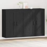 vidaXL Väggmonterat skåp Väggmonterad 2 pcs Svart ek 160 x 34 x 90 cm