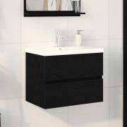 vidaXL Diskho skåp med dörr Svart ek 60 x 39 x 62 cm Konstruerat trä