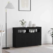 vidaXL Sideboard Svart Ek 116 x 30 x 75 cm Konstruerat trä