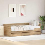vidaXL Sängsoffa med huvudgavel Artisan Ek 90 x 190 cm Konstruerat trä