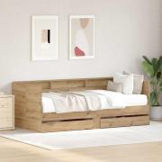 vidaXL Sängsoffa med huvudgavel Artisan Ek 90 x 190 cm Konstruerat trä