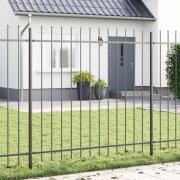 vidaXL Trädgårdsstängsel Grå 15.3 x 1.5 m Pulverlackerad stål