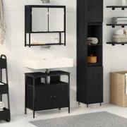 vidaXL Badrumsmöbelset 2 pcs Svart 60 x 30 x 60 cm Konstruerat trä