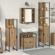 vidaXL Badrumsskåpsset med låda 4 pcs artisan ek 33 x 33 x 185.5 cm