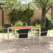 vidaXL Trädgårdsmöbelset 5 pcs Massivt teakträ
