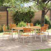 vidaXL Trädgård Stol 6 pcs Brun 56 x 54.5 x 87cm Massivt akaciaträ