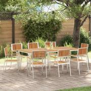vidaXL Trädgård Stol 8 pcs Brun 56 x 54.5 x 87cm Massivt akaciaträ