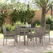 vidaXL Trädgårdsmöbelset 5 pcs Grå Poly rattan