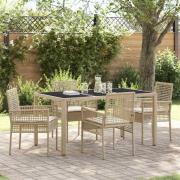 vidaXL Trädgårdsmöbelset 5 pcs Beige Poly rattan