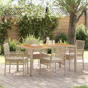 vidaXL Trädgårdsmöbelset 5 pcs Beige konstrotting
