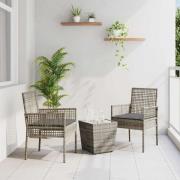 vidaXL Trädgårds Bistro Set 3 pcs Grå konstrotting