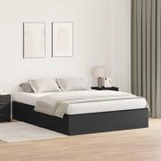 vidaXL Förvaringssängram Svart Ek 160 x 200 cm Konstruerat trä