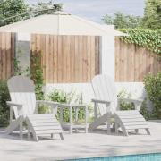 vidaXL Trädgårdsloungemöbler 2 pcs Vit 74 x 82 x 90cm Plast