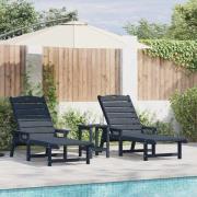 vidaXL Trädgårdsloungemöbler 3 pcs Marinblå 38 x 38 x 46cm polyeten