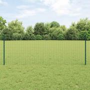 vidaXL Staket med stolpar Grön 0.8 x 25 m Stål