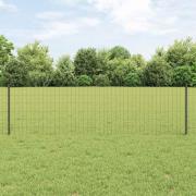 vidaXL Staket med stolpar Grå 0.6 x 10 m Stål