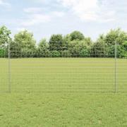 vidaXL Staket med stolpar Silver 1.2 x 10 m Stål
